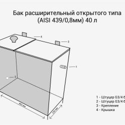 Бак расширительный открытого типа (AISI 439/0,8мм) 40л