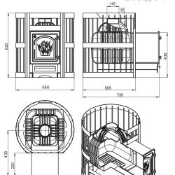 Чугунная печь для бани ЭТНА 18 (ДТ-4С) Стандарт