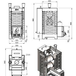 ASTON 20 INOX стекло "АКВА "